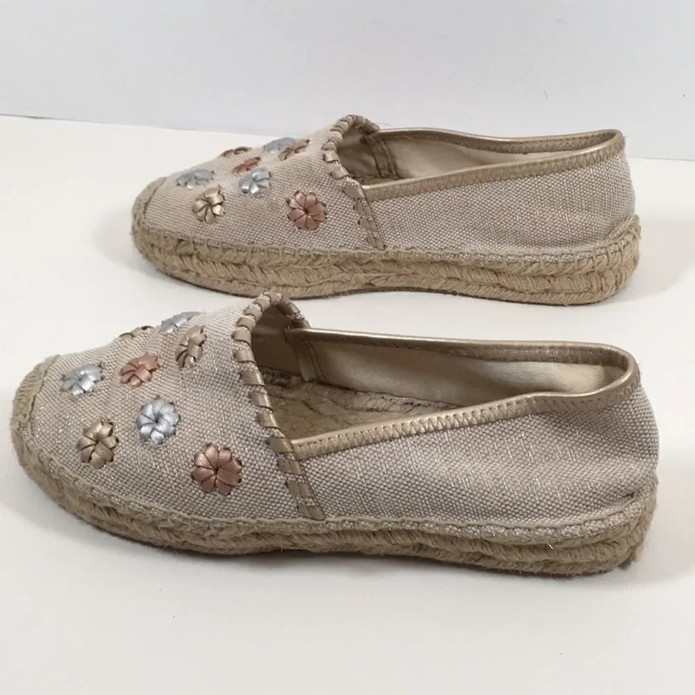 Jack Rogers Palmer Canvas Espadrilles Metallic Size 8